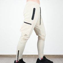 Load image into Gallery viewer, Joggers Slim Pants With Cargo Pockets - Cream White