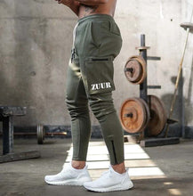 Load image into Gallery viewer, Joggers Slim Pants With Cargo Pockets - Dark Green