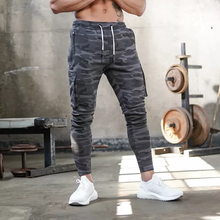 Load image into Gallery viewer, Joggers Slim Pants With Cargo Pockets - Dark Gray Camo