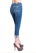 Load image into Gallery viewer, Short n Sassy Capri Distressed Medium Blue - LIMITED EDITION